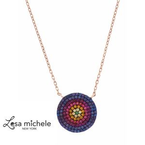 🆕Lesa Michele 18K Rose Gold Plated SS CZ Evil Eye